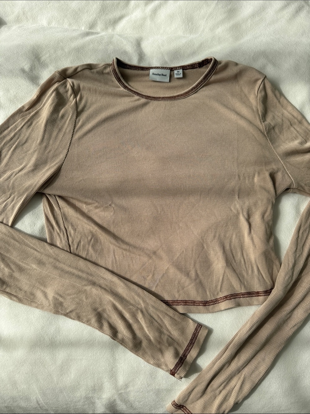 Aritzia Sunday Best long sleeve cropped top